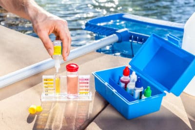 test the pH balance of your pool